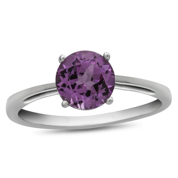 FJC Finejewelers 10k White Gold 7mm Solitaire Round Created Pink Sapphire Ring