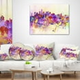 thumbnail image 4 of Designart Purple New York Skyline - Cityscape Throw Pillow - 12x20, 4 of 5