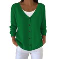 thumbnail image 2 of AUNVITO Women's V-Neck Cardigan Button Front Solid Print Soft Textured Casual Lightweight Knit Wear, 2 of 4