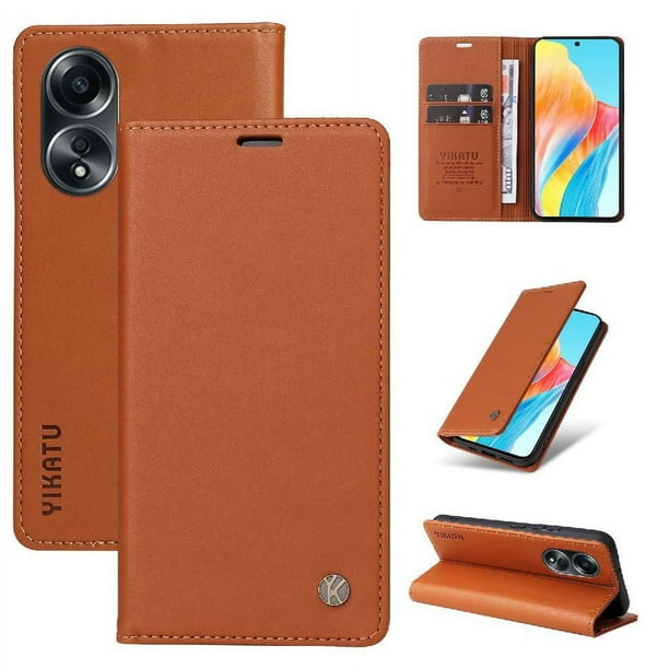 Funda para OPPO A58 4G Estuche de Cuero PU Tipo Cartera con Ranuras para Tarjetas y Cierre Magnético