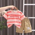 thumbnail image 2 of Children's clothing children's short sleeved set, new foreign trade baby summer clothing, westernized boy summer round neck two-piece set, 2 of 5