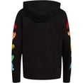 thumbnail image 3 of adidas Boys' Long Sleeve Cotton Jersey Hooded T-Shirt Tee, Black with Multicolor Badge, Small, 3 of 3