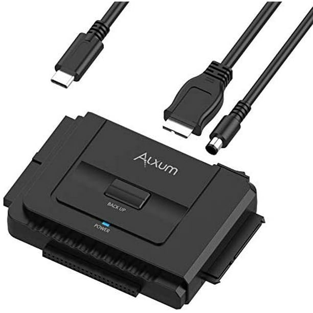 Adaptateur Alxum SATA IDE vers USB-C 3.0, connecteur de disque dur pour disque  dur SATA et IDE SSD HDD 2,5 3,5, prise en charge 