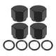 thumbnail image 1 of AN8 Adaptador de tuerca de ajuste de bloque de enchufe de puerto de tapa acampanada hembra universal con junta tórica negro - Paquete de 8, 1 of 1