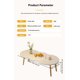 thumbnail image 4 of Formwell 80*40cm mesa de centro superior de 2 niveles en forma de maní mesa de sofá mesa decorativa para sala de estar fácil montaje patas de madera maciza, 4 of 4