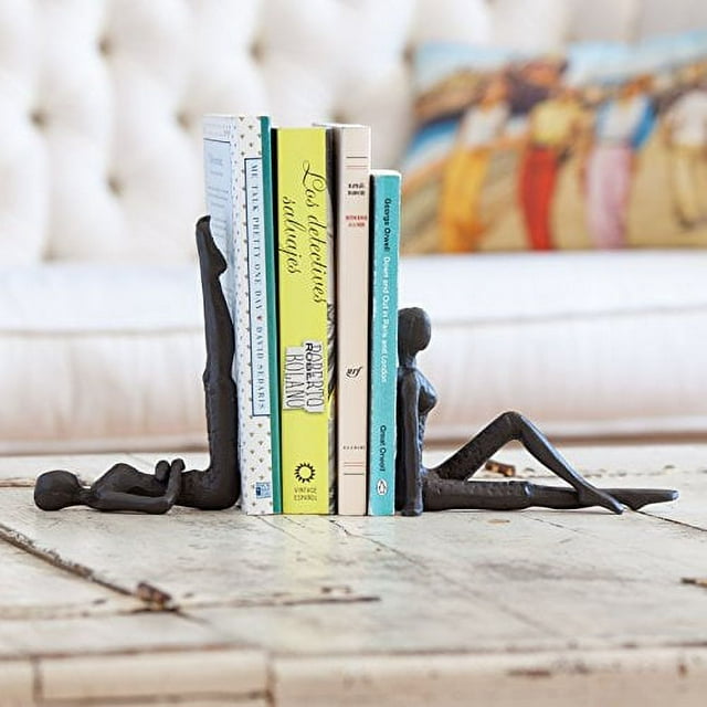 Danya B ZI11217 contemporary 2 Piece Ladies Stretching cast Iron Metal Art Bookend Set
