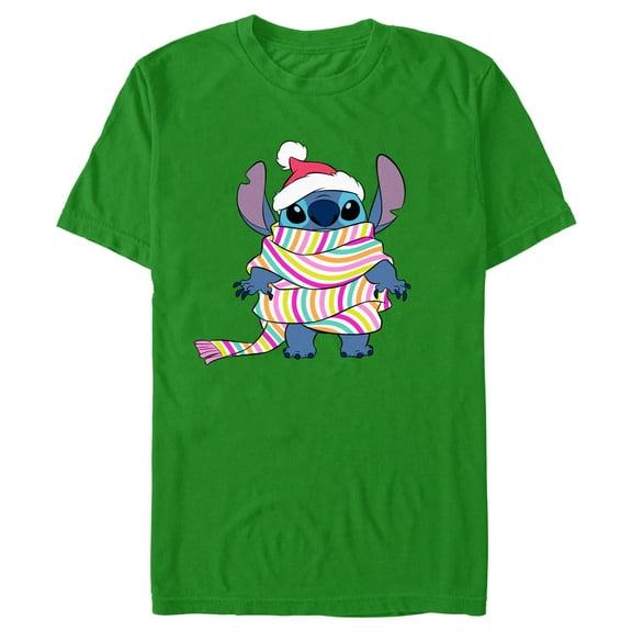 Men's Lilo & Stitch Wrapped in Scarf  Graphic Tee Kelly Green Small