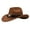 Khaki, variant on Xinwanna Western Cowboy Hat for Men Women Wide Brim Sun Protection Fedora Beach Hat Wool Cowgirl Felt Hat with Adjustable Strap (Black,S)