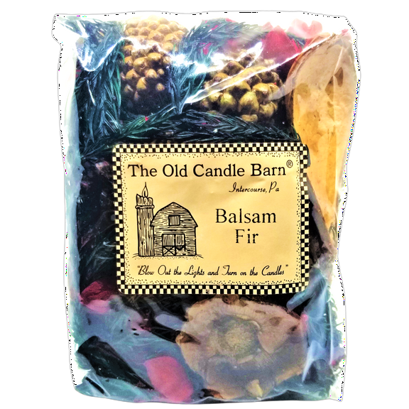 Old Candle Barn Balsam Fir Potpourri 4 Cup Bag - Perfect Winter or Christmas Decoration or Bowl Filler - Well Scented