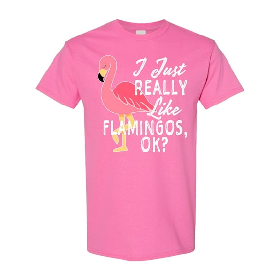 Inktastic I Just Really Like Flamingos Ok with Pink Flamingo T-Shirt