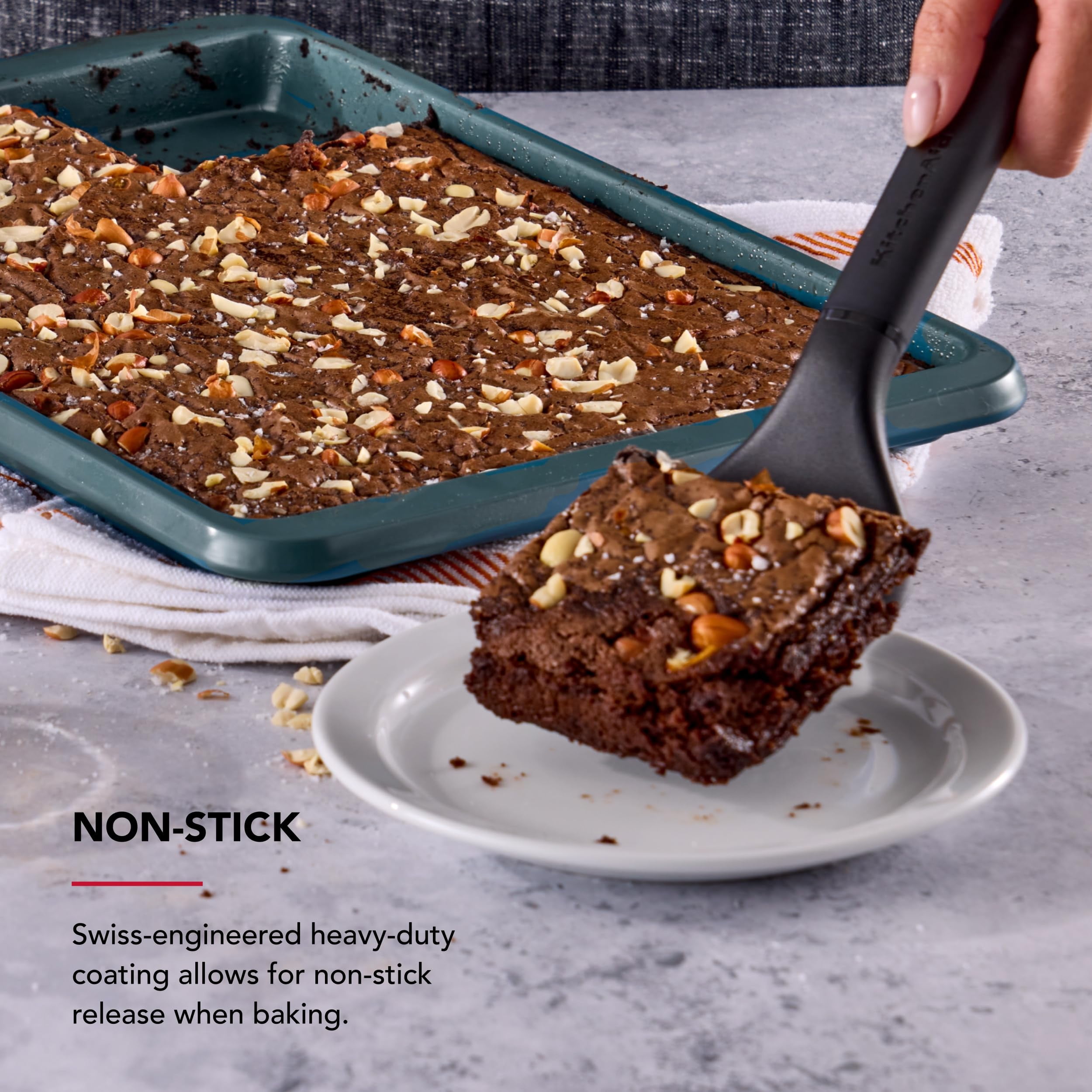 9x13 Inch Nonstick Aluminized Steel Baking Sheet Durable Even Heat Distribution Contour Design