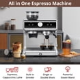 thumbnail image 2 of Aoile 1450W Espresso Machine with Grinder & Milk Frother, 20 Bar Semi-Automatic Cappuccino Latte Coffee Maker, 2 of 8