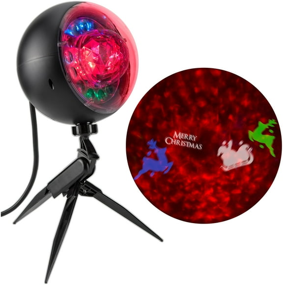 Intertek Lightshow Projection Plus-Kaleidoscope+Whirl-a-Motion-Merry Christmas Santa and Reindeer