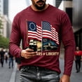 thumbnail image 2 of Mens 250 Anniversary USA Shirt Long Sleeve Graphic Tee American Flag Artwork Patriotic Independence Day Holiday Clothing, 2 of 4