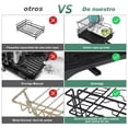 thumbnail image 2 of Escurridor de Platos de 2 Niveles, Escurridor de Acero Inoxidable para Encimera, con Bandeja de Drenaje, Soporte para Cubiertos y Tazas, Incluye Tapete de Secado Adicional, 2 of 9
