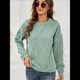thumbnail image 5 of Sudaderas de Cuello Redondo de Punto Gofre para Mujer, Camisetas Informales de Larga Verde S, 5 of 10