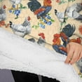 thumbnail image 3 of Oversized Wearable Blanket Hoodie,Beige Chicken Floral Pattern Sherpa Blanket Hoodie with Super Pockets,Super Warm Fuzzy Pullover for Women & Men, 3 of 6