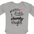 thumbnail image 4 of Inktastic Pretty Eyes and Chunky Thighs Pink Hearts Boys or Girls Long Sleeve Baby Bodysuit, 4 of 5