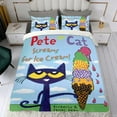 thumbnail image 4 of Pete the Cat-themed Bed Sheet Set Three Piece Set Comfortable And Skin Friendly Unique Design Home Decor Gifts For Family Friends fans54''x79''（135cm*200cm）, 4 of 6