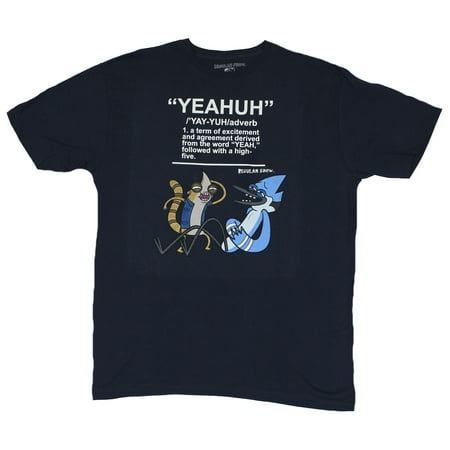 Regular Show Mens T-Shirt - "YEAHUH" adverb Defined Image