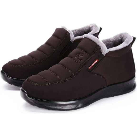 Snow Boots for Men Women: Water-resistant Winter Shoes Lightweight Warm Fur Lined Winter Boots - Slip On Casual Shoes Anti-Slip Sneakers Unisex Outdoor Comfort Ankle Boots Black Blue