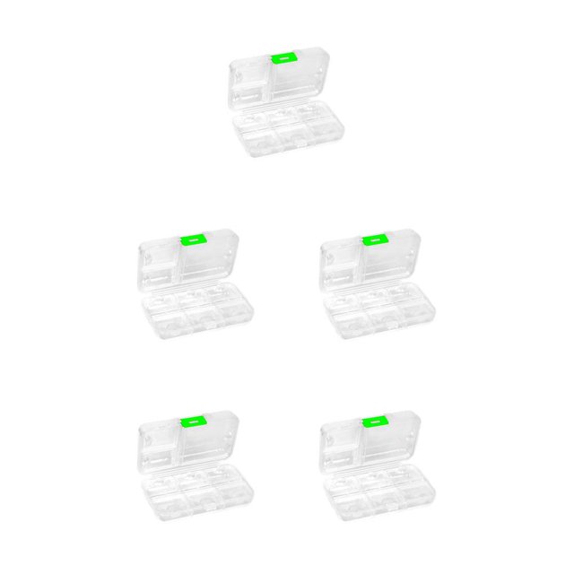 Naiovety Organizador de pastillas Almacenamiento portátil Planificador semanal Compartimiento de contenedores para tabletas Dispensador de gran Blanco 5Conjunto