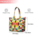 thumbnail image 4 of Rainbow Checkered Pattern Travel Tote Bags for Women Carry On,Large Weekender Bags for Women Travel,Multi Functional Duffle Bag for Work,Shopping,Sports, 4 of 5
