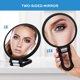 thumbnail image 3 of Espejo de Mano Premium con Aumento 1X/15X, Mango Plegable Ajustable - Ideal para Maquillaje y Viaje, Color Negro, 3 of 6
