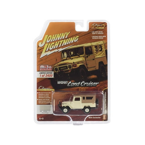 1980 Toyota Land Cruiser Dune Beige with Brown Top Limited Edition to 2,400 pieces Worldwide 1/64 Diecast Model Car by Johnny Lightning
