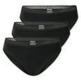 thumbnail image 1 of SCHIESSER Bragas brasileñas para mujer, paquete de 3 - 3Pack Brazilian, algodón elástico, liso Negro S (Small), 1 of 6