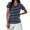 Navy, variant on Women's Short Sleeve Striped T-Shirt V Neck Summer Classic Tees Loose Fit Casual Comfy Basic Tops Watermelon Red XL