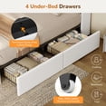 thumbnail image 6 of Twin Gaming Bed Frames with 4 Drawers and Storage Headboard, Faux Leather Upholstered Platform Beds with RGB LED Lights & Charging Station, Esports-Style Twin Bed Frame, White, 6 of 9