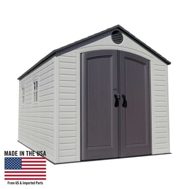 Lifetime Lockable DIY Polyethylene Storage Shed, 109 sq. ft., 8' x 15', Tan & Brown (60075)