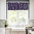 thumbnail image 2 of Hokiten Rod Pocket Curtain Valance, Boho Purple Floral Farmhouse Window Valance for Living Room, Bedroom, Kitchen Farmhouse Botanical Vintage Paisley Flower 42"W x 12"L, 2 of 8