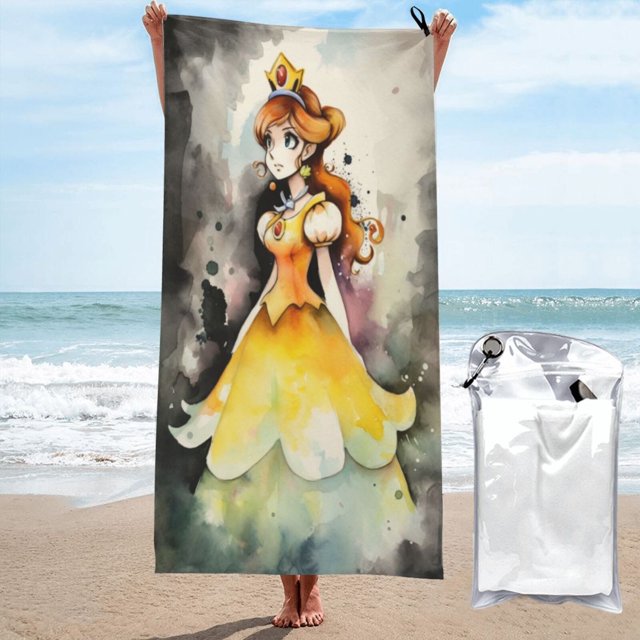 Toallas de playa con estampado de princesa Daisy, toallas de baño absorbentes y ligeras de secado rápido, toalla de baño de microfibra ultra suave para viajes, playa, gimnasio, camping, yoga,