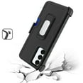 thumbnail image 2 of For Samsung Galaxy A25 5G S256VL Card Holster Kickstand Hybrid Cover Cell Phone Case + Tempered Glass - Card Holster Black, 2 of 6