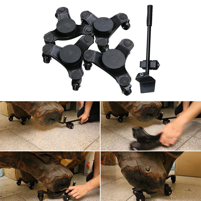 Herramienta de reubicación de muebles de con 4 piezas de deslizadores móviles giratorios de 360 grados para pequeña sala de sofá Estilo 1 BLESIY Dispositivo móvil de gabinete