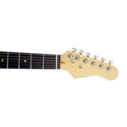 Zenison Electric 6 String Black Guitar Combo Starter Set Solid Wood Body Case
