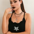 thumbnail image 2 of Collar con colgante de Cruz de espina Punk para mujer, Gargantilla con flecos de Cruz gótica oscura, cadena única de clavícula, regalo elegante, 2 of 5