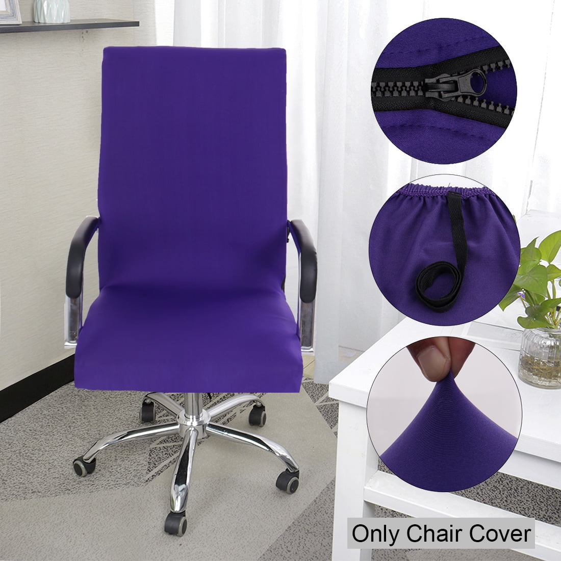 Piccocasa 1 Piece Office Spandex Swivel Chair Covers Waterproof,Purple