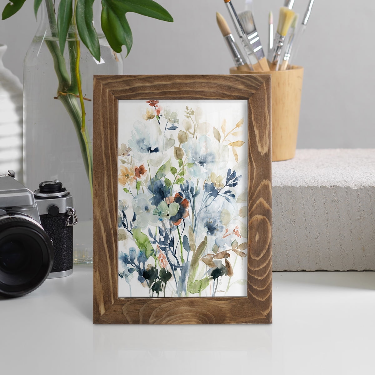 Holland Spring Mix -Framed Print w/glass-Walnut