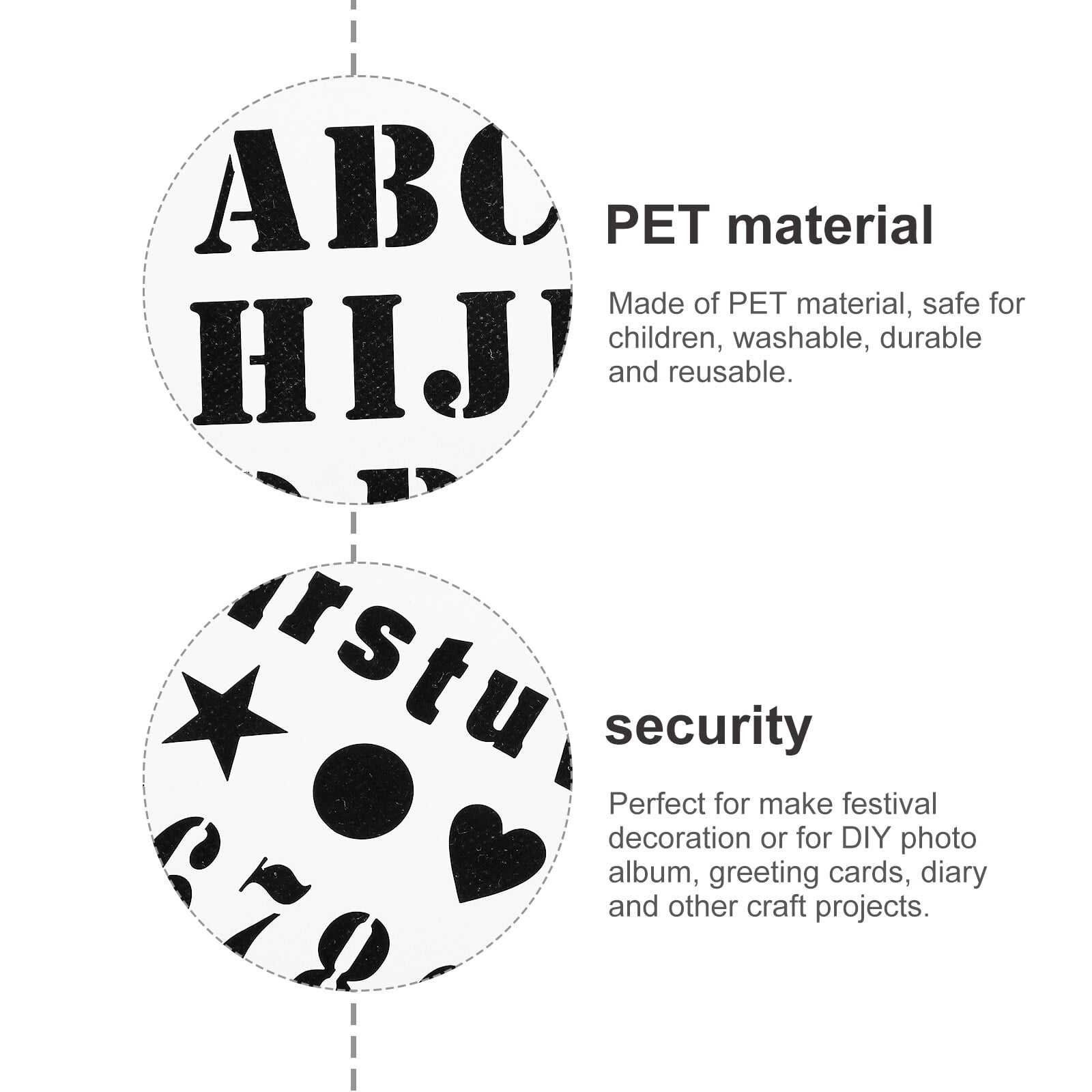 Raindrops 36-Piece Productivity Stencil Set with Alphabet Templates for Journals and Planners