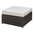 thumbnail image 1 of Bowery Hill Contemporary Rattan Square Patio Ottoman in Brown and Beige, 1 of 5