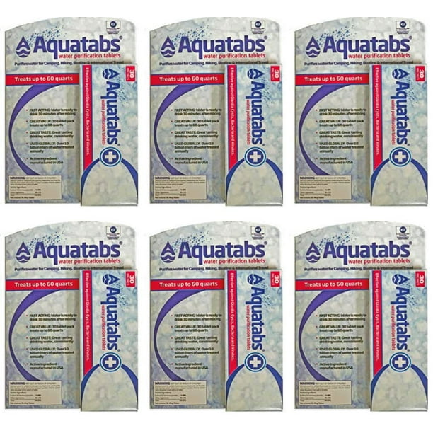 Aquatabs 180 Pack Water Purification Tablets 6 Boxes Of 30