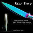thumbnail image 2 of Kitchen Utility Knife 5 Inch WELLSTAR, Razor Sharp German Steel Blade and Comfortable Finger Guard Handle with Rainbow Titanium Coated for Cutting Peeling Vegetable Fruits and Small Meat, Gift Box, 2 of 8