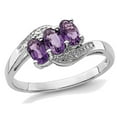 thumbnail image 1 of 1/2 Carat (ctw) Natural Amethyst Three Stone Ring in Sterling Silver, 1 of 4