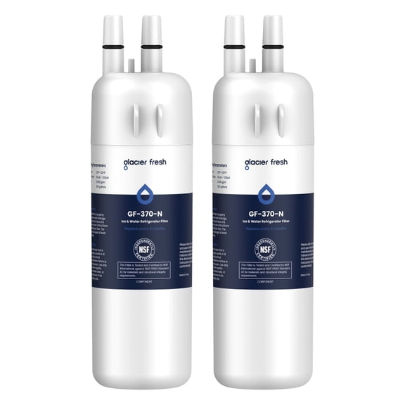 GLACIER FRESH EDR1RXD1 Refrigerator Water Filter Compatible with W10295370A, EDR1RXD1, WHR1RXD1, KAD1RXD1, Filter 1, W10295370, P4RFWB, P8RFWB2L, 46-9930, 46-9081 Refrigerator Water Filter 2 Pack