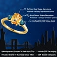 thumbnail image 2 of Gem Stone King 10K Yellow Gold Yellow Citrine and Blue Diamond Engagement Ring for Women | 2.19 Cttw | Oval Checkerboard 9X7MM | Gemstone November Birthstone | Size 5, 2 of 6
