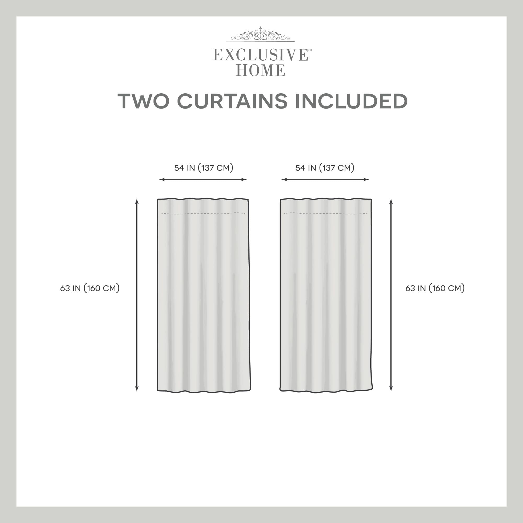 Exclusive Home Bella Sheer Hidden Tab Top Curtain Panel Pair, 54"x63", White