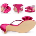 thumbnail image 4 of Unique Bargains Women's Rhinestone Strap Bow Kitten Heels Slide Sandals, 4 of 6